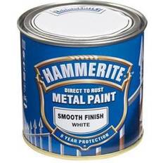 Hammerite Metal - White Paint Hammerite Direct to Rust Smooth Effect Metal Paint White 0.25L