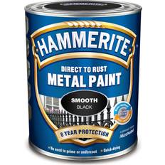 Hammerite Metal Paint Hammerite Direct to Rust Smooth Effect Metal Paint Black 0.25L