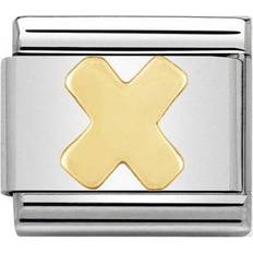 Stainless Steel Charms & Pendants Nomination Classic Link Letter X Charm - Silver/Gold