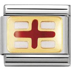 Nomination Composable Classic Link England Flag Charm - Gold/Red/White
