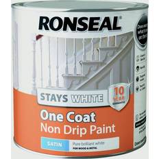 Ronseal White - Wood Paints Ronseal Stays White One Coat Non Drip Wood Paint White 2.5L