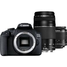 DSLR Cameras Canon EOS 2000D + 18-55mm IS II + 75-300mm III