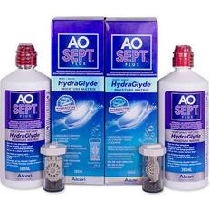 Contains Peroxide Lens Solutions Alcon AO Sept Plus HydraGlyde 360ml 2-pack