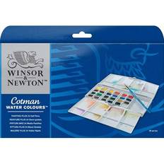 Water Colours Winsor & Newton Cotman Water Colours Painting Plus 24 Half Pans