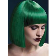 Green Short Wigs Fancy Dress Smiffys Fever Lola Wig Green