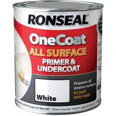 Ronseal White - Wood Paints Ronseal One Coat All Surface Primer & Undercoat Wood Paint, Metal Paint White 0.75L