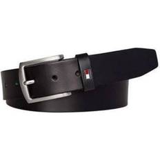 Tommy Hilfiger Denton Rounded Buckle Leather Belt - Black