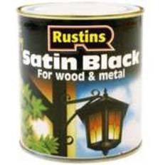 Rustins Quick Dry Satin Black Wood Paint, Metal Paint Black 0.25L