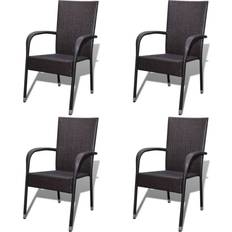 Rattan Garden Chairs Garden & Outdoor Furniture vidaXL 274351 4-pack Garden Dining Chair
