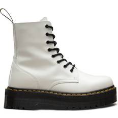 Zipper Lace Boots Dr. Martens Jadon - White Polished Smooth