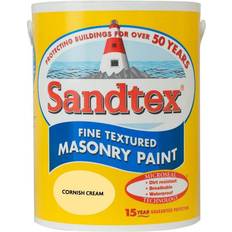 Sandtex Paint Sandtex Fine Textured Masonry Concrete Paint Cornish Cream 5L
