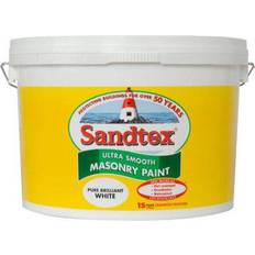 Sandtex masonry paint Sandtex Ultra Smooth Masonry Concrete Paint Brilliant White 10L