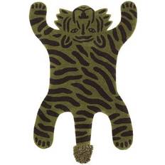 Green Rugs Kid's Room Ferm Living Safari Tufted Rug Tiger 46.5x63"
