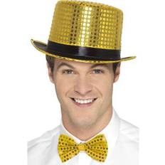 Carnival Headgear Smiffys Sequin Top Hat Gold