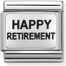 Women Charms & Pendants Nomination Composable Classic Happy Retirement Link Charm - Silver/Black