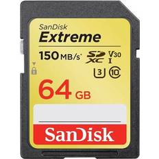 Class 10 - SDXC Memory Cards SanDisk Extreme SDXC Class10 UHS-I U3 V30 150/60MB/s 64GB