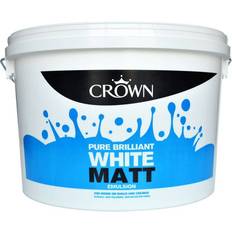 Crown Matt Emulsion Wall Paint, Ceiling Paint Brilliant White 10L