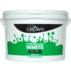 Crown White Paint Crown Silk Emulsion Wall Paint Brilliant White 7.5L