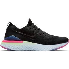 Nike Textile - Women Running Shoes Nike Epic React Flyknit 2 W - Black/Sapphire/Lime Blast
