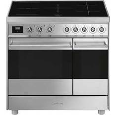 Smeg 90cm Induction Cookers Smeg C92IPX9 Black, Stainless Steel