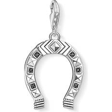 Thomas Sabo Charm Club Ethnic Horseshoe Charm Pendant - Silver/Black