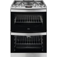 Gas cookers 60cm double oven with lid AEG CKB6540ACM Stainless Steel