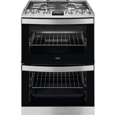 60cm Gas Cookers AEG CGB6130ACM Black, Stainless Steel