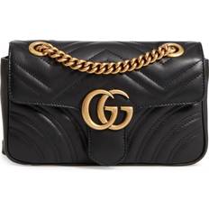 Shoulder Strap Crossbody Bags Gucci GG Marmont Matelassé Mini Bag - Black