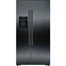 Carbonated Water Dispenser Fridge Freezers Siemens KA92DHXFP Black, Silver