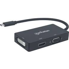 Manhattan USB C-DVI/HDMI/VGA M-F 0.1m