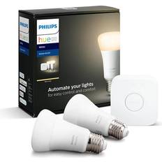 Philips hue e27 starter kit Philips Hue White LED Lamps 9W E27 2-pack Starter kit