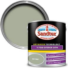 Sandtex 10 Year Exterior Satin Wood Paint, Metal Paint Green 2.5L