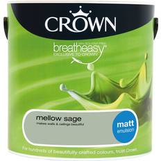 Crown Green Paint Crown Breatheasy Wall Paint, Ceiling Paint Mellow Sage,Gentle Olive 2.5L
