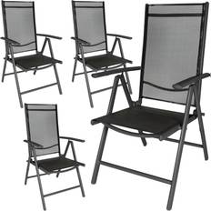 Plastic Garden Chairs tectake 4 aluminium garden chairs Garden Dining Chair