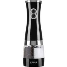 Black Kitchenware Tower Duo Electric Pepper Mill, Salt Mill 21.5cm