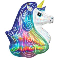 Amscan Foil Ballon Holographic SuperShape Iridescent Rainbow Unicorn