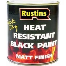 Rustins Quick Dry Heat Resistant Metal Paint, Wood Paint Black 0.25L