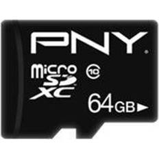 64 GB - USB 3.0/3.1 (Gen 1) Memory Cards & USB Flash Drives PNY Performance Plus microSDXC Class 10 64GB +Adapter