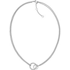 Tommy Hilfiger Double Open Circle Necklace - Silver/White