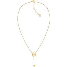 Tommy Hilfiger Long Drop Pendant Necklace - Gold/Transparent