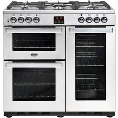 Belling 90cm - Dual Fuel Ovens Gas Cookers Belling Cookcentre 90DFT Stainless Steel