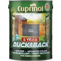 Cuprinol fence paint Cuprinol 5 Year Ducksback Wood Protection Silver 5L