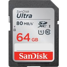 Class 10 - SDXC Memory Cards SanDisk Ultra SDXC Class 10 UHS-I U1 80MB/s 64GB