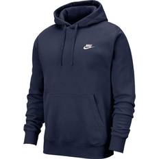 Nike Blue - Men Clothing Nike Sportswear Club Fleece Pullover Hoodie - Midnight Navy/Midnight Navy/White