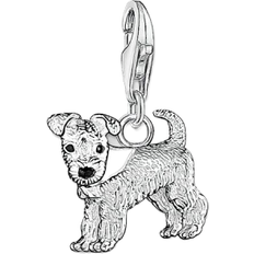 Silver Charms & Pendants Thomas Sabo Charm Club Dog Charm Pendant - Silver/Black