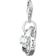 Nickel Free Charms & Pendants Thomas Sabo Charm Club Wedding Rings Charm Pendant - Silver/White