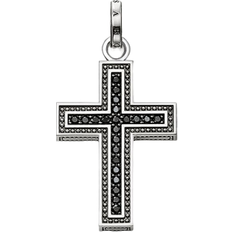 Thomas Sabo Men Charms & Pendants Thomas Sabo Cross Pavé Pendant - Silver/Black