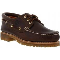 Men Boat Shoes Timberland 3-Eye Classic Handsewn - Dark Brown Full-Grain
