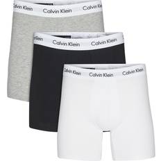 Men - White Men's Underwear Calvin Klein Cotton Stretch Boxers 3-pack - Black/White/Grey Heather