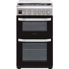 50cm double oven gas cooker Hotpoint HD5G00CCX Graphite, Stainless Steel